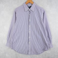 画像1: POLO Ralph Lauren "ANDREW" ストライプ柄 コットンシャツ PURPLE 16 1/2 (1)