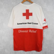 画像1: 90's American Red Cross Disaster Relief USA製 2トーンポケットTシャツ XL  (1)