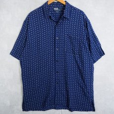 画像1: POLO Ralph Lauren "CLAYTON" 総柄レーヨンオープンカラーシャツ L (1)