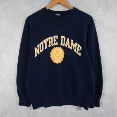 画像1: 90's Champion USA製 "NOTRE DAME" プリントスウェット NAVY M (1)