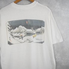 画像1: 90's DANROSS USA製 日本画プリントTシャツ XL (1)