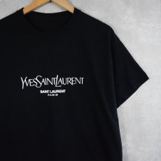 画像1: Yves Saint-Laurent ロゴプリントＴシャツ BLACK (1)