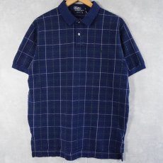 画像1: 90's POLO Ralph Lauren USA製 チェック柄ポロシャツ L (1)