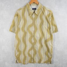 画像1: Patagonia ORGANIC COTTON 総柄 フルジップシャツ M (1)