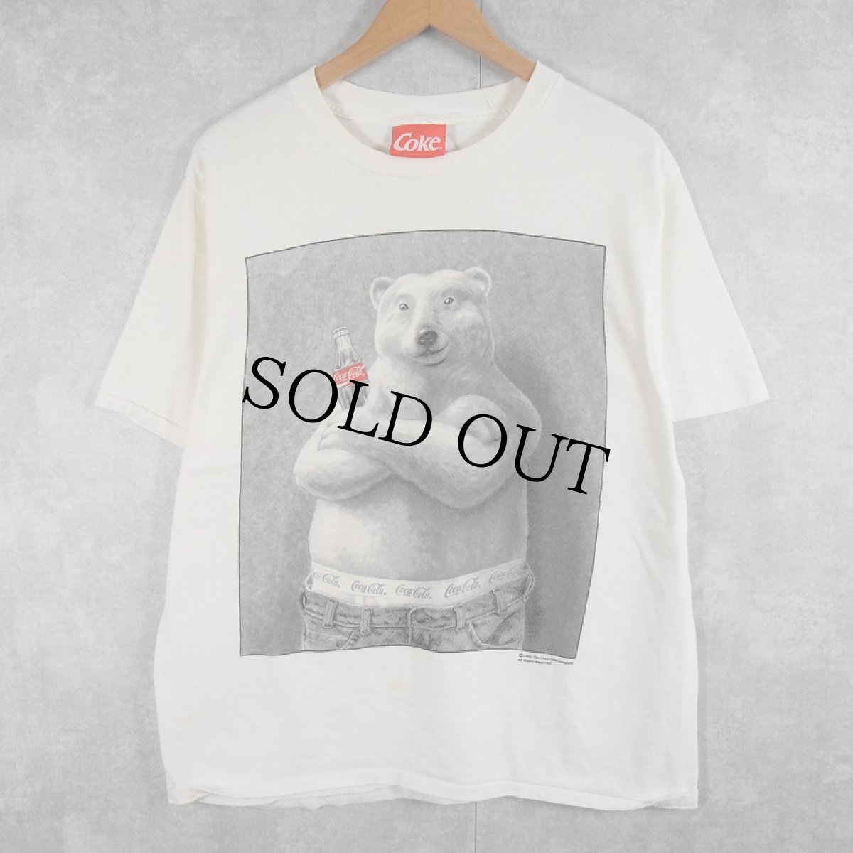 画像1: 90's Coca-Cola USA製 "Polar Bear" パロディプリントTシャツ XL (1)