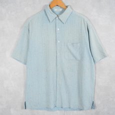 画像1: GEOFFREY BEENE カスリデザイン 総柄シルクシャツ L (1)