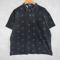 画像1: POLO Ralph Lauren 魚柄 鹿の子ポロシャツ L (1)