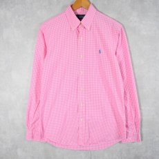 画像1: POLO Ralph Lauren "CUSTOM FIT" ギンガムチェック柄 コットンボタンダウンシャツ S (1)