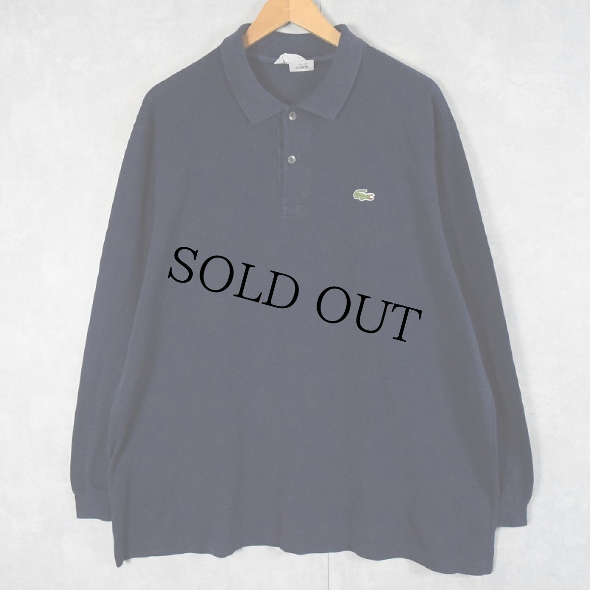 画像1: 70〜80's CHEMISE LACOSTE FRANCE製 ロゴワッペン 鹿の子ポロシャツ NAVY SIZE7 (1)