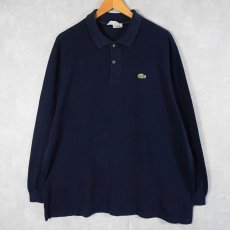 画像1: 70〜80's CHEMISE LACOSTE FRANCE製 ロゴワッペン 鹿の子ポロシャツ NAVY SIZE7 (1)