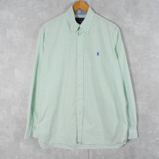 画像1: Ralph Lauren "BLAKE" ギンガムチェック柄 コットンボタンダウンシャツ L (1)