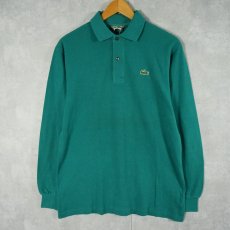 画像1: 70〜80's CHEMISE LACOSTE FRANCE製 ロゴワッペン 鹿の子ポロシャツ SIZE4 (1)