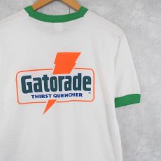 画像1: 80's Gatorde USA製 飲料メーカー プリントリンガーTシャツ L (1)