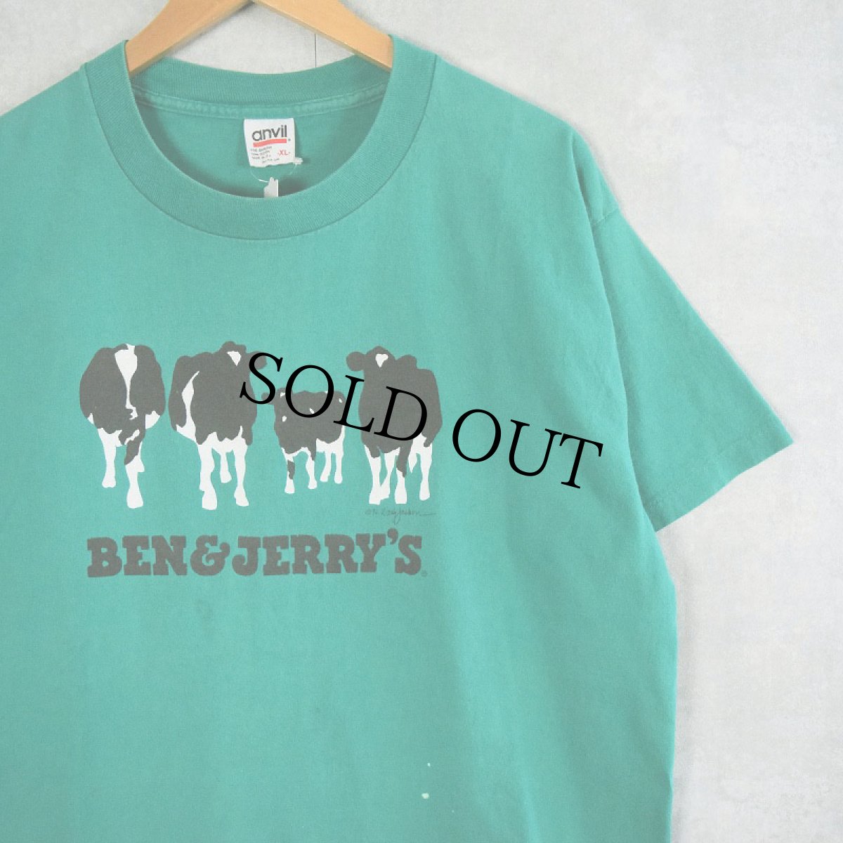 画像1: 90's BEN&JERRY'S USA製 企業プリントTシャツ XL (1)