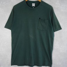 画像1: 90's TOWN CRAFT USA製 無地ポケットTシャツ M (1)