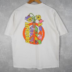 画像1: 90's USA製 PEACE ABSOLUT プリントTシャツ L (1)