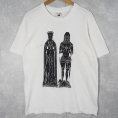 画像1: 90's CANADA製 モーリス・ラッセル & イザベル・チルドリー プリントTシャツ L (1)