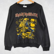 画像1: 90's〜 IRON MAIDEN ENGLAND製 ヘヴィメタル・バンド プリントスウェット L (1)