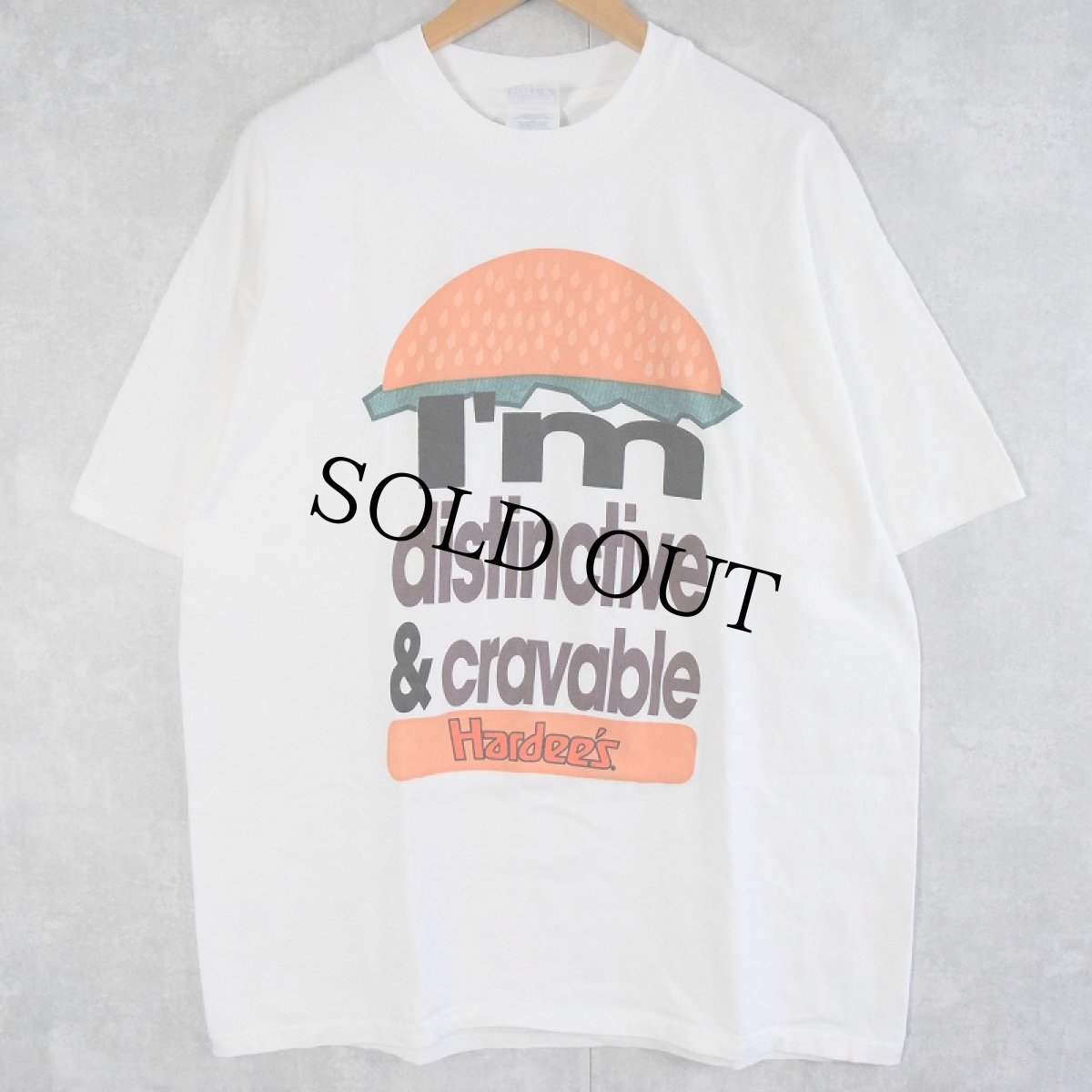 画像1: Hardee's "I'm distinctive & cravable" レストランプリントTシャツ XL (1)