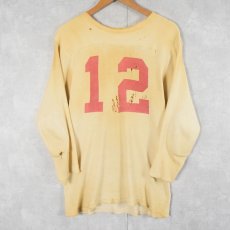 画像1: 50's〜 "12" 染み込みプリント フットボールTシャツ (1)