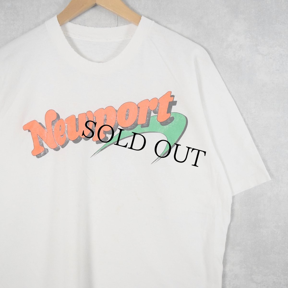 画像1: 80〜90's Newport タバコ企業 ロゴプリントTシャツ (1)