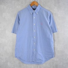 画像1: Ralph Lauren "CLASSIC FIT" ギンガムチェック柄 コットンボタンダウンシャツ M (1)