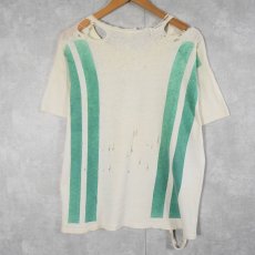 画像2: 50〜60's Russell Southern 染み込みプリントTシャツ XL (2)