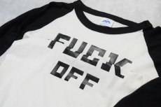 画像2: 80's "FUCK OFF" USA製 ギミックプリント ラグランTシャツ XL (2)