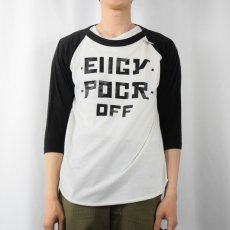 画像3: 80's "FUCK OFF" USA製 ギミックプリント ラグランTシャツ XL (3)