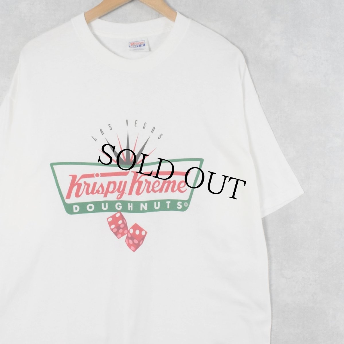 画像1: Krispy Kreme Doughnuts ドーナツショップ ロゴプリントTシャツ XL (1)