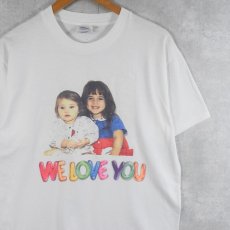 画像1: 90's "WE LOVE YOU" メモリアルフォトプリントTシャツ M (1)