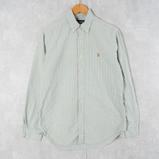 画像1: Ralph Lauren "CLASSIC FIT" ストライプ柄 コットンボタンダウンシャツ S (1)