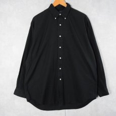 画像1: Ralph Lauren "BLAKE" ロゴ刺繍 コットンボタンダウンシャツ BLACK L (1)