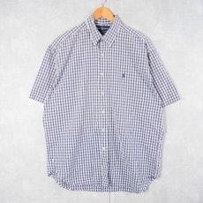 画像1: Ralph Lauren "BLAKE" ギンガムチェック柄 コットンボタンダウンシャツ L (1)