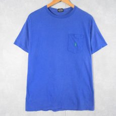 画像1: 90's POLO Ralph Lauren USA製 ロゴ刺繍 ポケットTシャツ S (1)