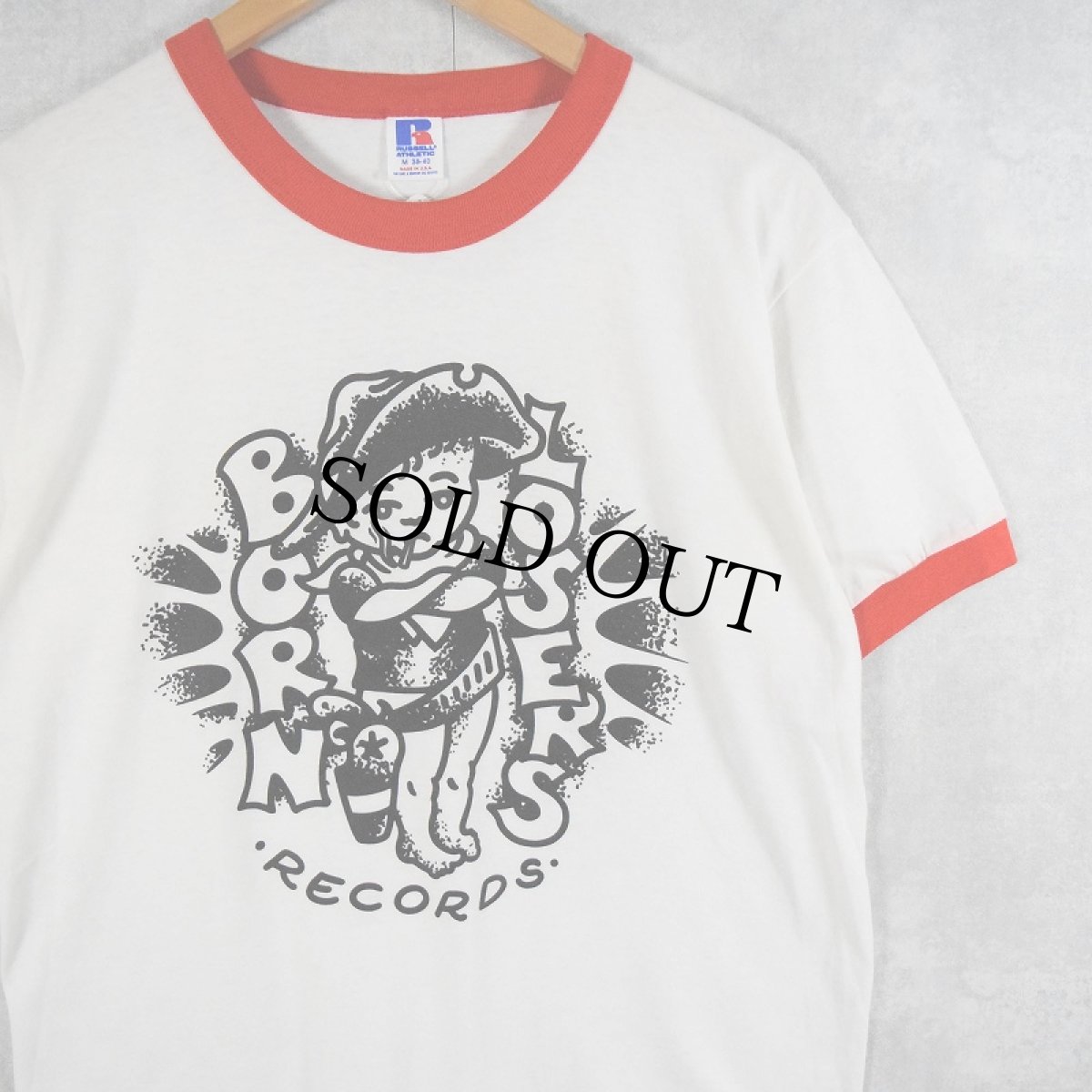 画像1: 90's Born Losers Records USA製 レコードレーベル リンガーTシャツ M (1)