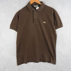 画像1: 70〜80's CHEMISE LACOSTE FRANCE製 ロゴワッペン 鹿の子ポロシャツ SIZE4 (1)