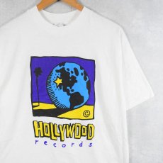 画像1: 90's HOLLYWOOD RECORDS USA製 レコード会社 プリントTシャツ L (1)