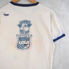 画像2: 80's WNNS USA製 "RUN FOR THE MONEY" ラジオ番組 プリントリンガーＴシャツ M (2)