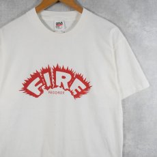 画像1: 90's FIRE RECORDS USA製 インディーズレコードレーベル プリントTシャツ L (1)