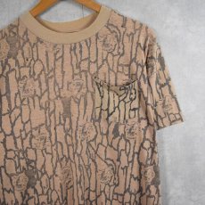 画像1: 80's CAMEL USA製 "TREBARK" カモ柄 タバコ企業プリントＴシャツ L (1)