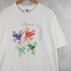 画像1: 90's DFE USA製 "different is... beautiful" カエルイラストプリントTシャツ XL (1)