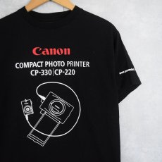 画像1: Canon "COMPACT PHOTO PRINTER" 精密機器メーカー プリントTシャツ BLACK M (1)
