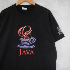 画像1: 90's JAVA プログラミング言語 ロゴプリントTシャツ BLACK L (1)