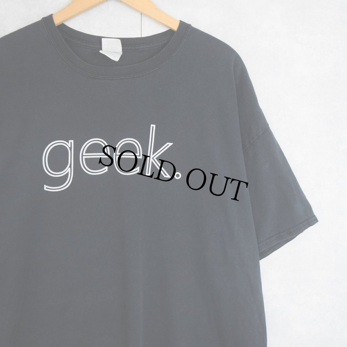 画像1: Microsoft "geek" コンピューター企業 プリントTシャツ BLACK 2XL (1)