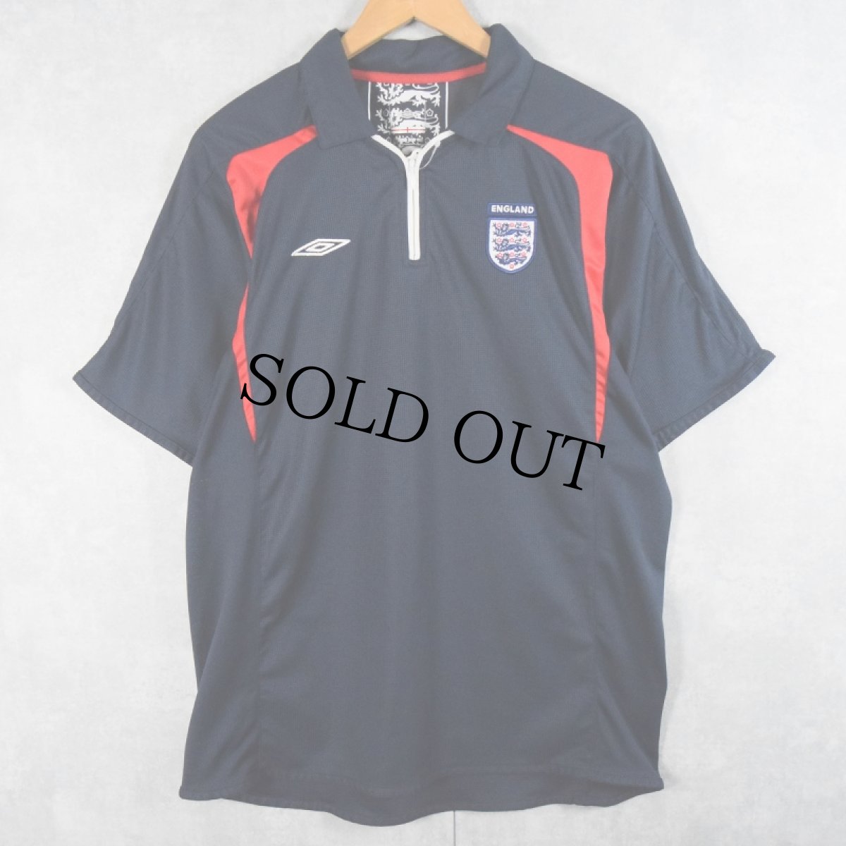 画像1: UMBRO "ENGLAND" サッカーユニフォームシャツ NAVY L (1)