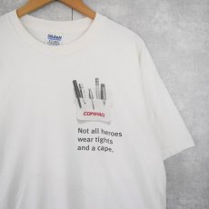 画像1: 2000's COMPAQ コンピューター企業 騙し絵プリントTシャツ XL (1)