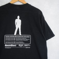 画像1: Microsoft QuickStart "HERO in {training}" コンピューター企業 プリントTシャツ BLACK (1)