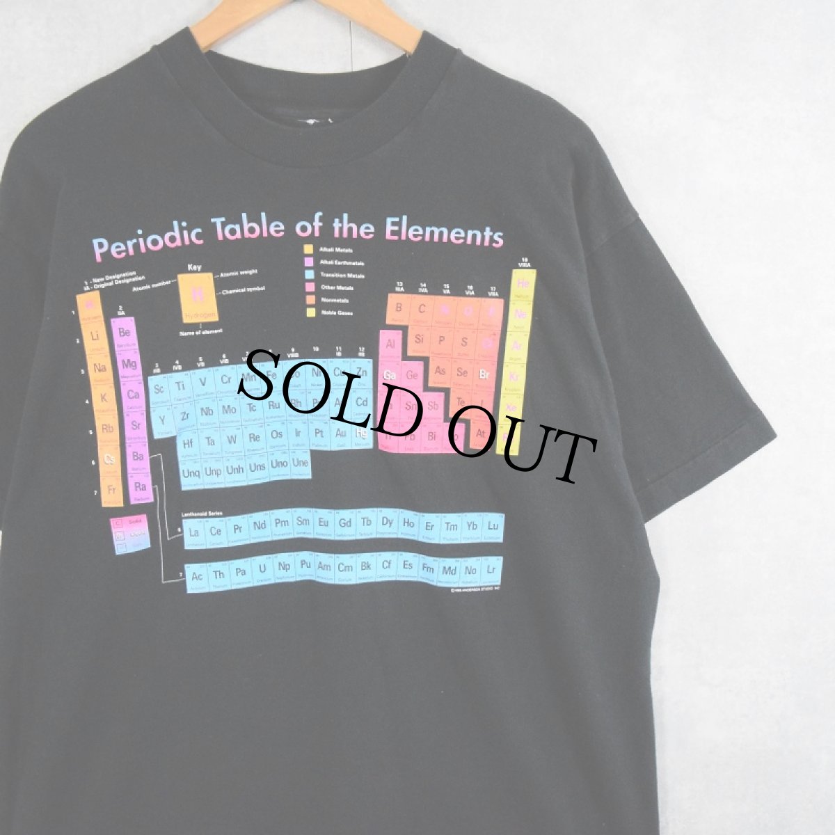 画像1: 90's "Periodic Table of the Elements" 周期表プリントTシャツ BLACK (1)