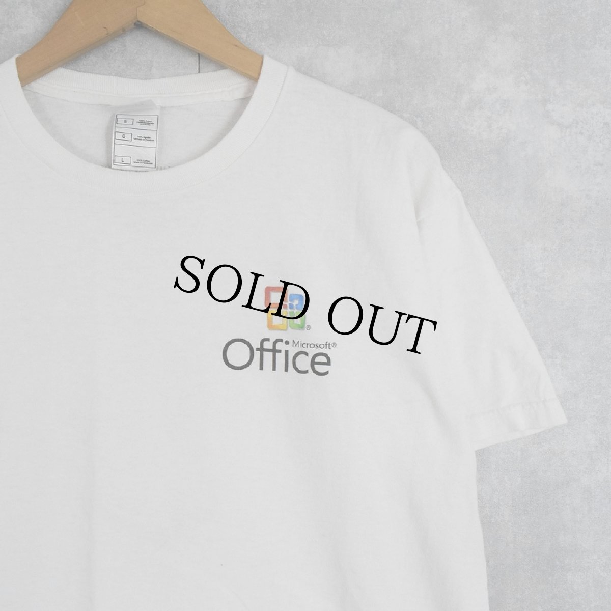 画像1: Microsoft office コンピューター企業 ロゴプリントTシャツ L (1)